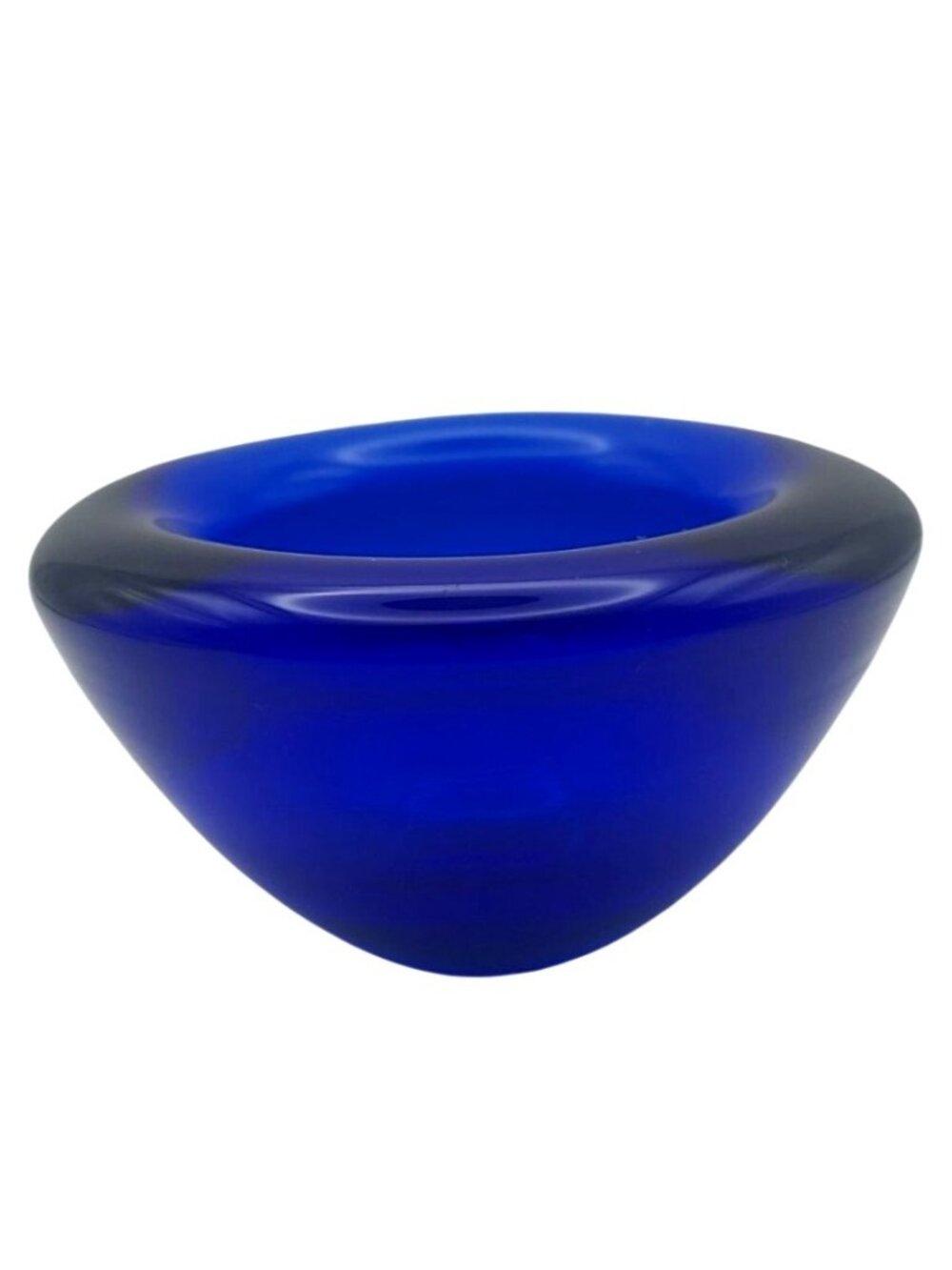 Vintage Kosta Boda Atoll Cobalt Blue Art Glass Candle Holder Anna Ehrner Sweden - Picture 6 of 8